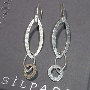 Silpada W1795 Sterling Silver Triple Link Long Dangle Earrings .925